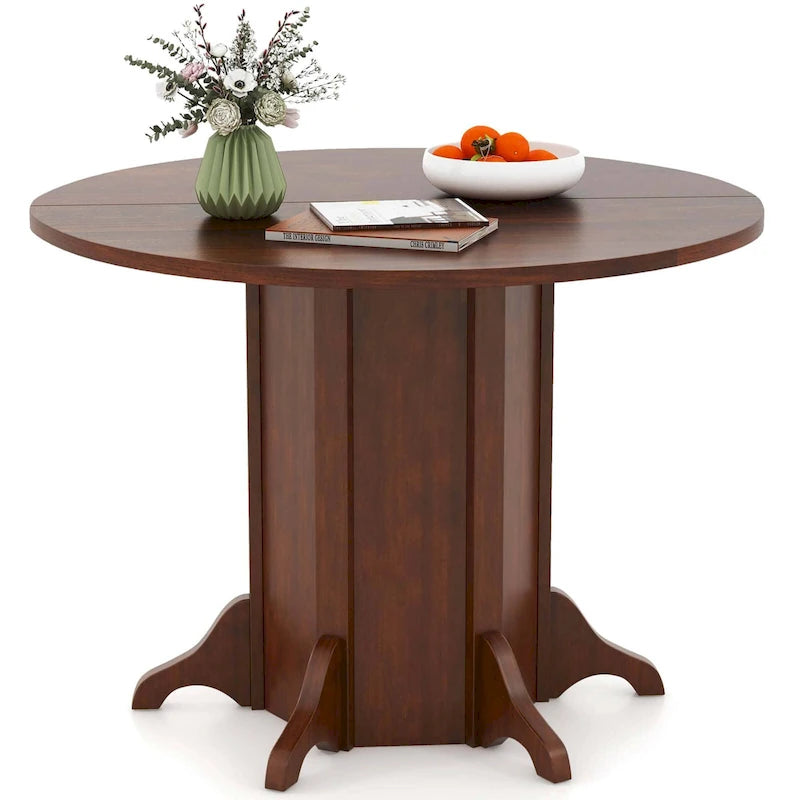 42 Wooden Kitchen Table Round Dining Table with Pedestal Base