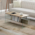 Glass Coffee Table with Shelf