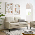Mid Century Upholstered Loveseat with Removable Cushions