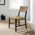 Coastal Woven Paper Rope Wood Dining Chair
