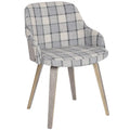 Modern Upholstered Curved Wood Dining Accent Chair