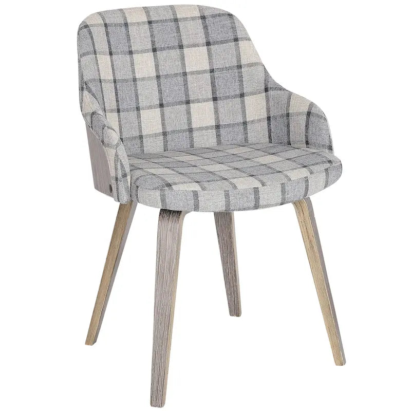 Modern Upholstered Curved Wood Dining Accent Chair
