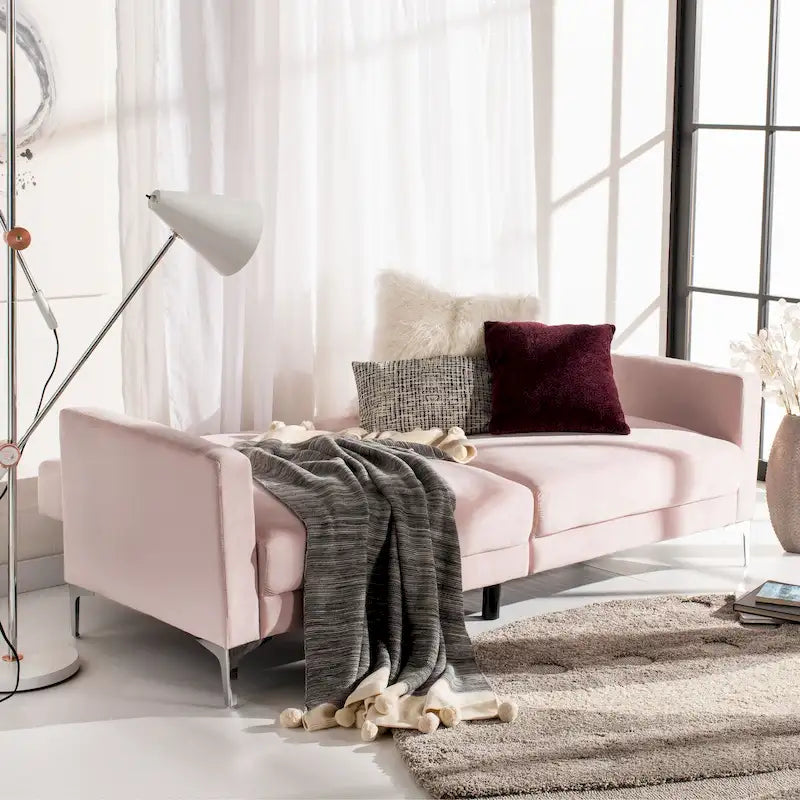 Contemporary Velvet Foldable Futon Bed