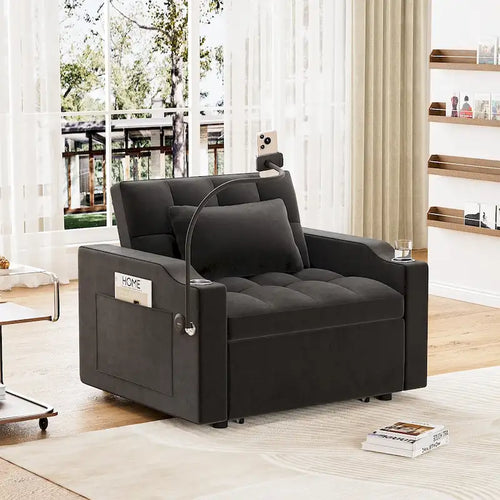 3 in 1 Multi-Functional Convertible Single Sleeper Sofa Bed for Small Living Spaces