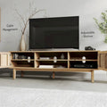 Wooden TV Stand with Doors Contemporary Media Console